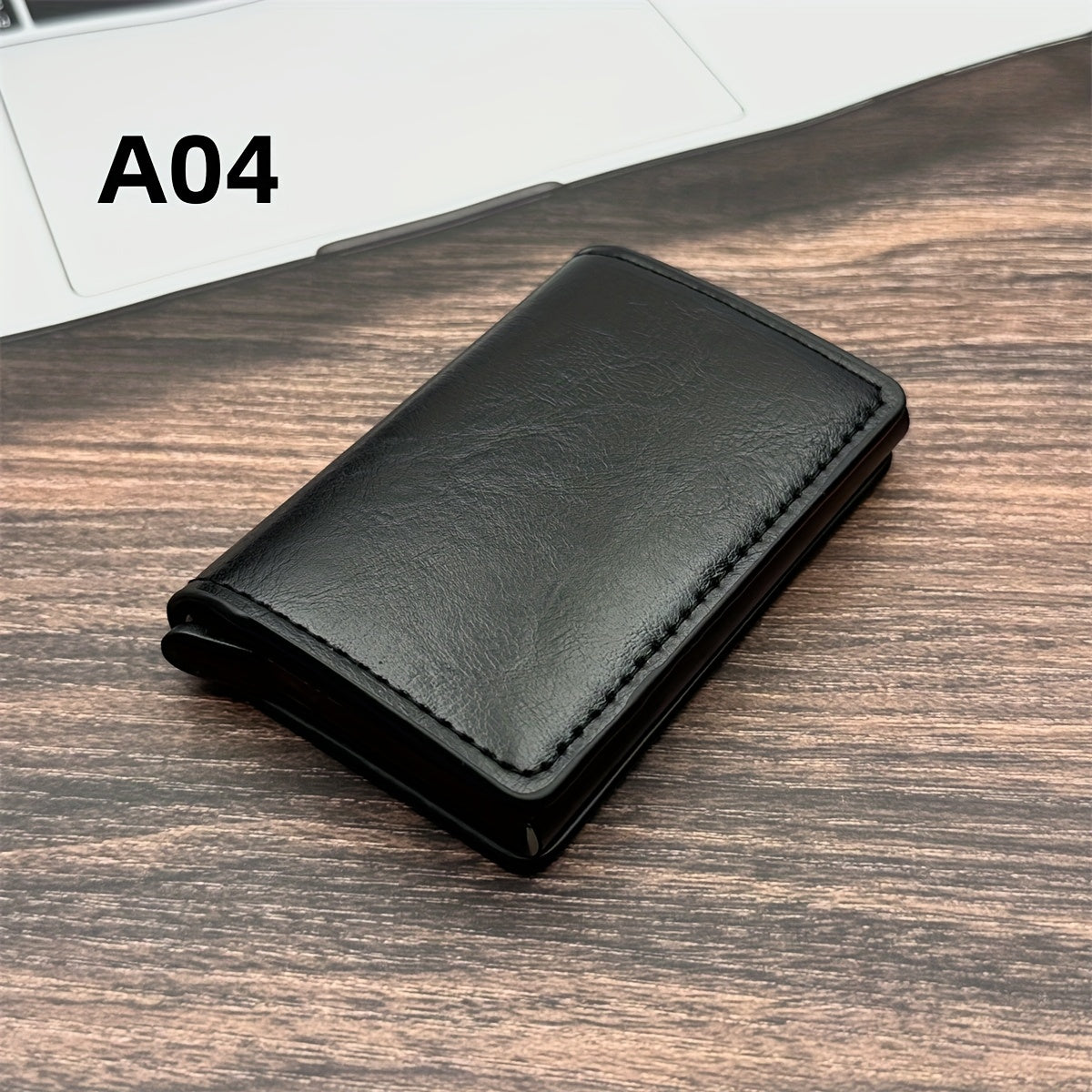 Men'S Anti-Theft And Anti-Magnetic Carbon Fiber RFID Aluminum Alloy Card Holder with 8 Card Slots, Minimalist RFID Wallet, Double-Fold Leather, Small Gift Box, Perfect for Dad'S Birthday Gift.