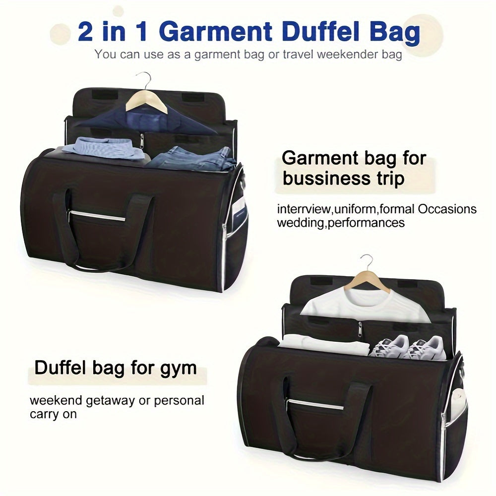 Large Capacity Polyester Duffle Bag, Travel Suitcase, Gym Fitness Bag, Hand Wash or Dry Clean, Versatile Storage for Clothing, Shoes, Jewelry Accessories