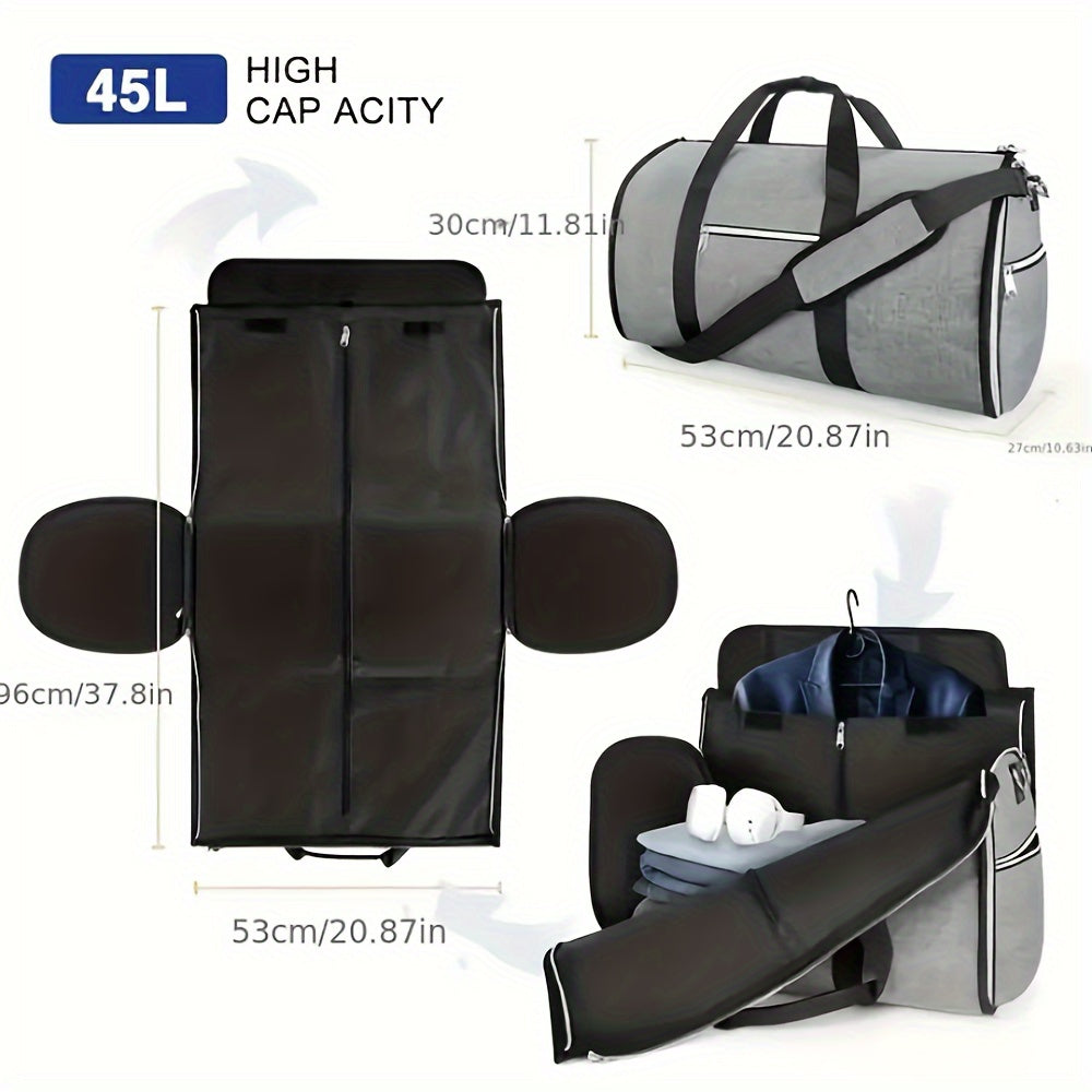 Large Capacity Polyester Duffle Bag, Travel Suitcase, Gym Fitness Bag, Hand Wash or Dry Clean, Versatile Storage for Clothing, Shoes, Jewelry Accessories