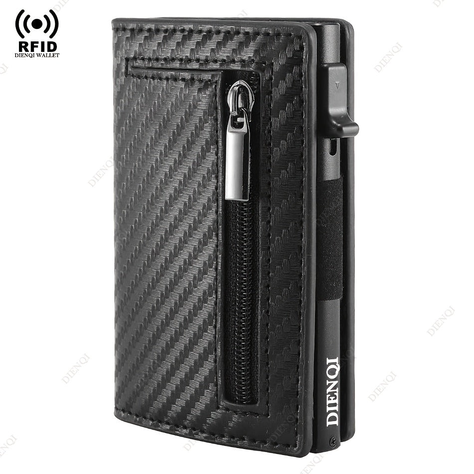 Sleek RFID-Blocking Men's Wallet - Slim, Durable Faux Leather with Multiple Card Slots & Coin Compartment