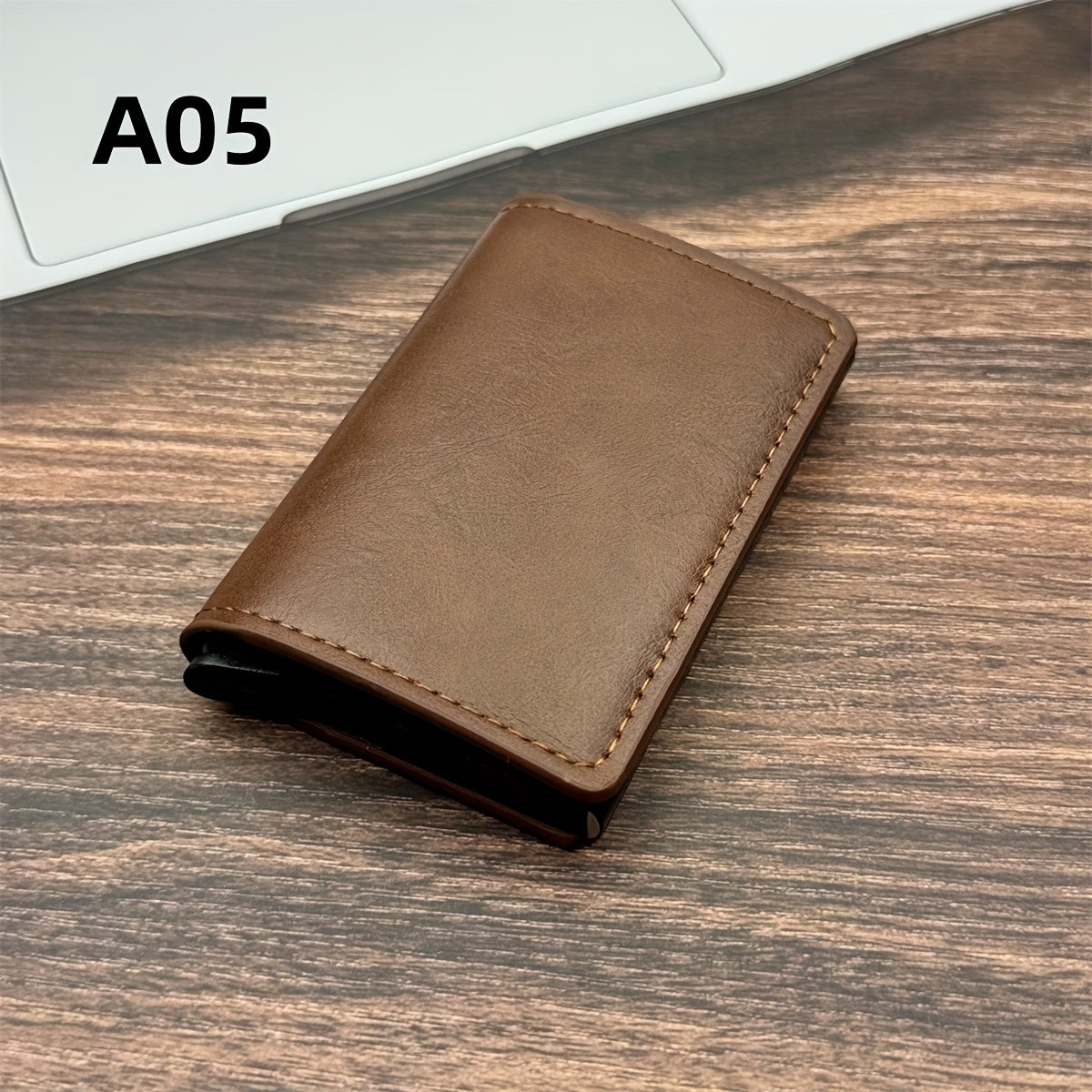 Men'S Anti-Theft And Anti-Magnetic Carbon Fiber RFID Aluminum Alloy Card Holder with 8 Card Slots, Minimalist RFID Wallet, Double-Fold Leather, Small Gift Box, Perfect for Dad'S Birthday Gift.