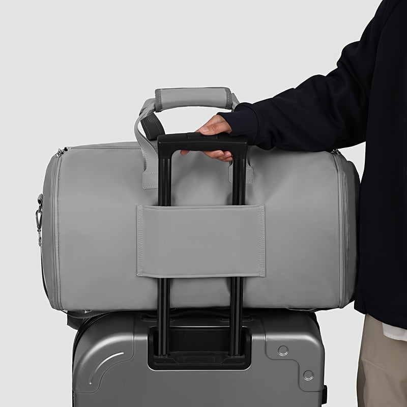 [Essenziale da viaggio] Borsa da viaggio in nylon di grande capacità con separazione bagnato-asciutto, doppie tracolle e custodia per trolley - Borsa a tracolla versatile per gonne, abiti e accessori, borsa a tracolla