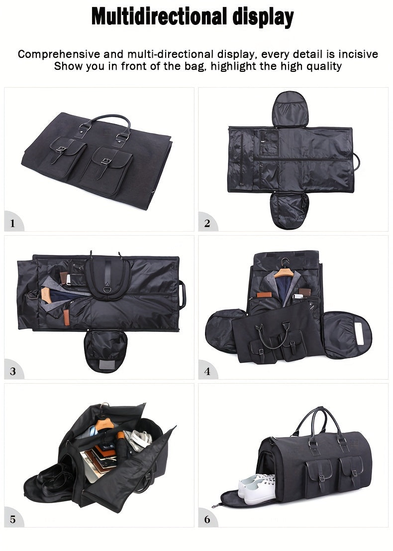 1pc large capacity Men's portable suit luggage storage bag for business trips pu nylon