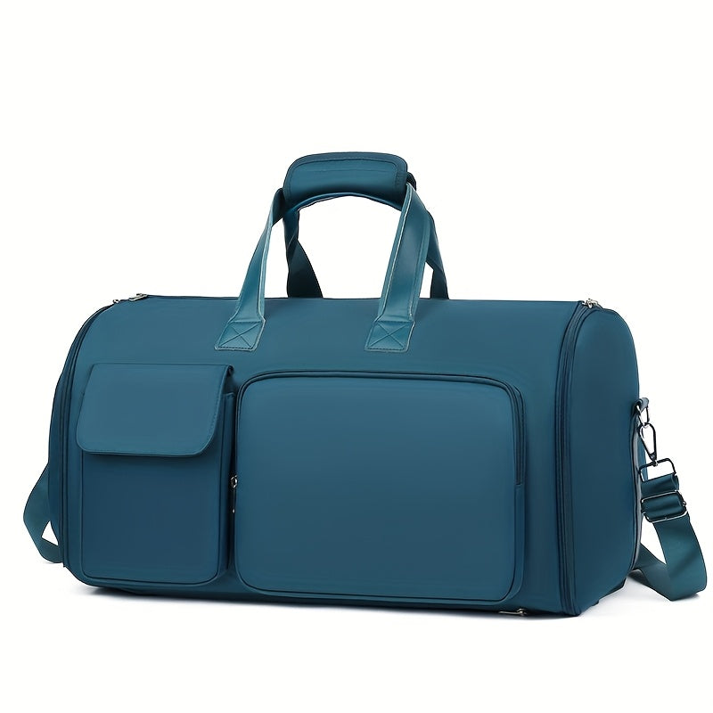 [Essenziale da viaggio] Borsa da viaggio in nylon di grande capacità con separazione bagnato-asciutto, doppie tracolle e custodia per trolley - Borsa a tracolla versatile per gonne, abiti e accessori, borsa a tracolla