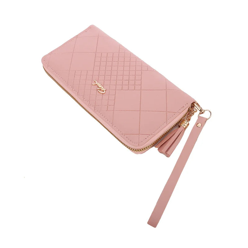 Zipper Money Coin Purse Women Card Holder Long PU Leather Clutch Wallet Large Capacity Lady Wristlet Phone HandBags Money Pocket