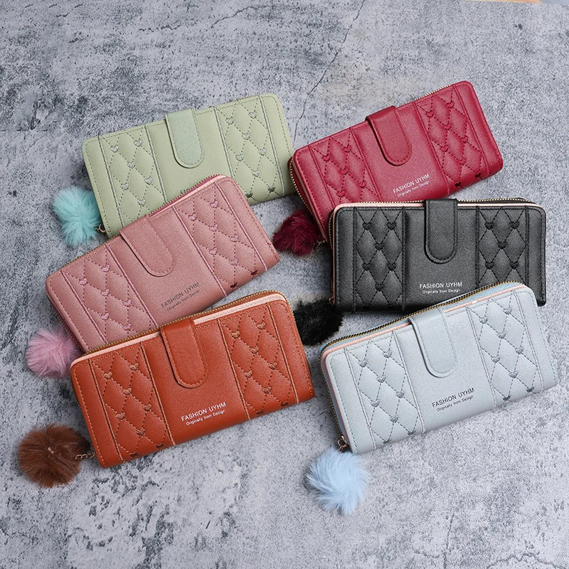 Women's wallets women's long 2024 new simple fashion single zipper large-capacity clutch bag wallet mobile phone bag tide