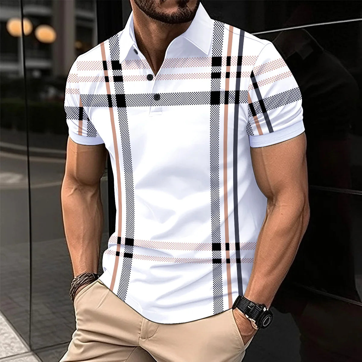 La polo a righe da uomo più venduta dell'estate, la maglietta casual da uomo comoda, la maglietta da uomo street style, il regalo perfetto per gli uomini