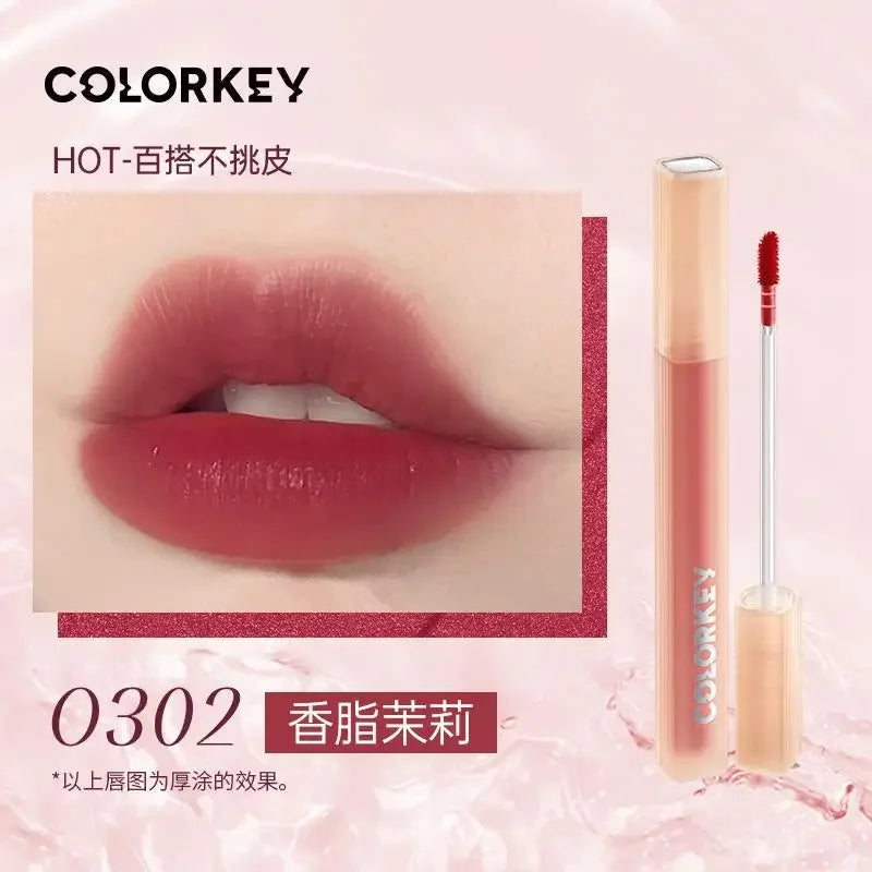 COLORKEY Cute Panda Film-forming Mirror Lipstick Long Lasting Non-Stick Velvet Matte Liquid Lipstick Beauty Lip Gloss Makeup