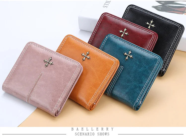 2024 Fashion Slim Women Wallets Mini Card Holder PU Leather Short Desigh High Quality Female Purse Coin Holder Women Wallets