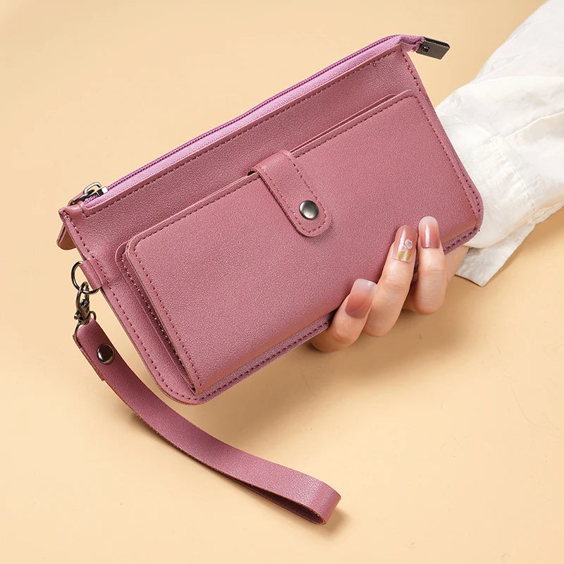 Factory direct new bag women's long multi-functional zipper multi-card clutch buckle zipper student wallet.