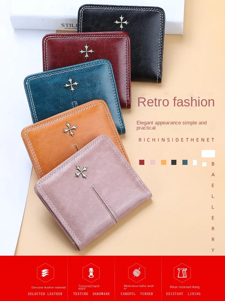 2024 Fashion Slim Women Wallets Mini Card Holder PU Leather Short Desigh High Quality Female Purse Coin Holder Women Wallets