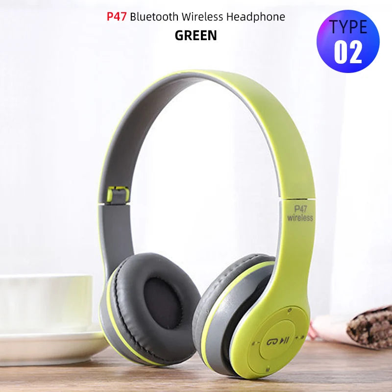 Auricolari sportivi pieghevoli HiFi Cuffie wireless Cuffie musicali Bluetooth Cuffie con bassi sopra l'orecchio con microfono Supporto scheda TF