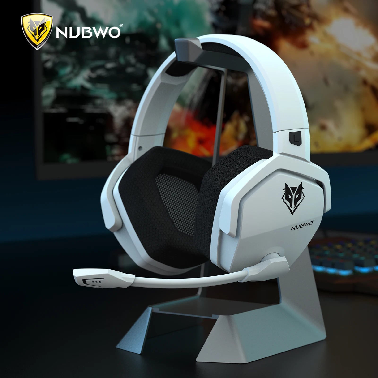 NUBWO G06 Cuffie da gioco wireless doppie con microfono per PS5, PS4, PC, dispositivi mobili, Switch, cuffie da gioco Bluetooth 5.3 a 2,4 GHz