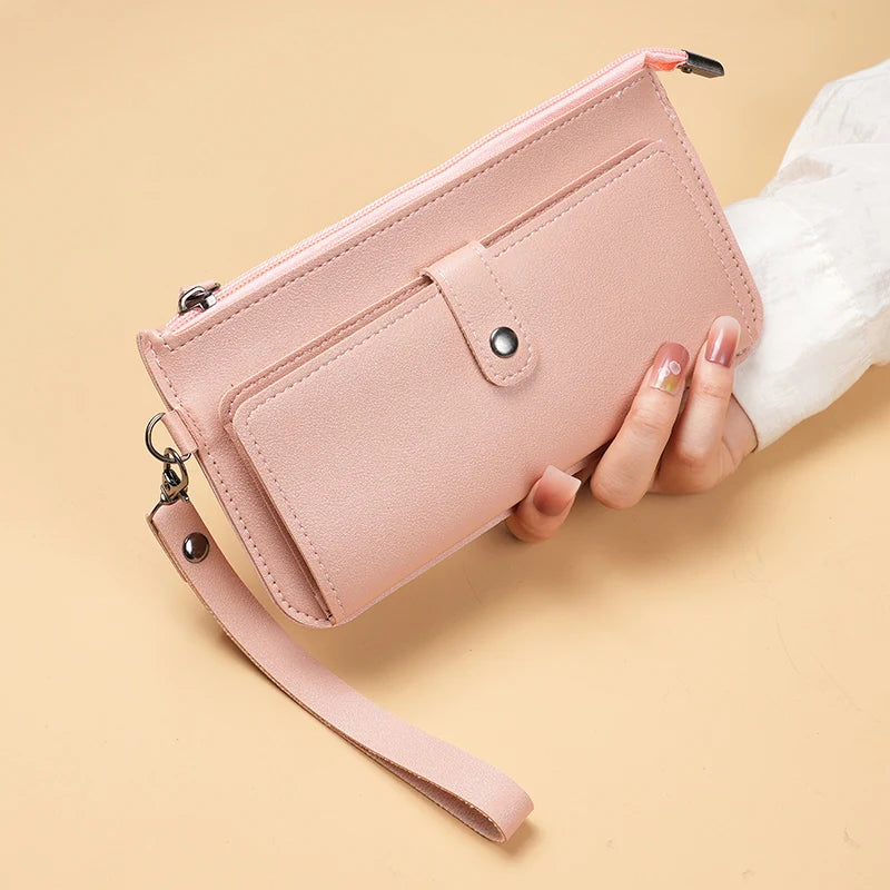 Factory direct new bag women's long multi-functional zipper multi-card clutch buckle zipper student wallet.