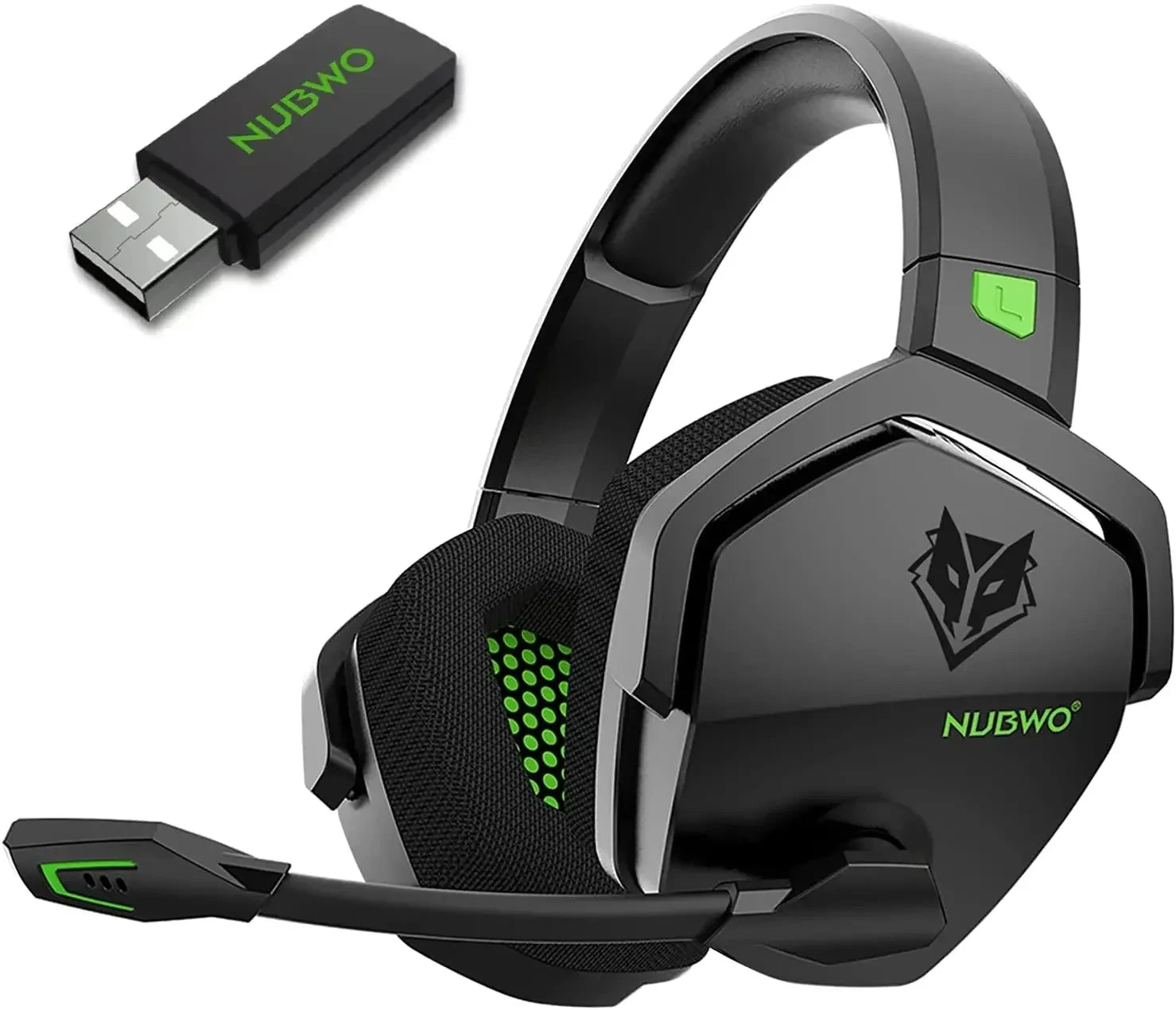 NUBWO G06 Cuffie da gioco wireless doppie con microfono per PS5, PS4, PC, dispositivi mobili, Switch, cuffie da gioco Bluetooth 5.3 a 2,4 GHz