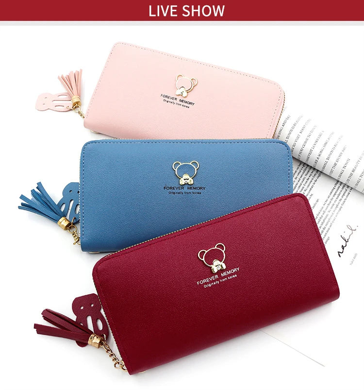 New Simple Women's Wallet Long Large Capacity Zipper Phone Bag Card Holder Female Purse Coin Pocket Wallet For Girls