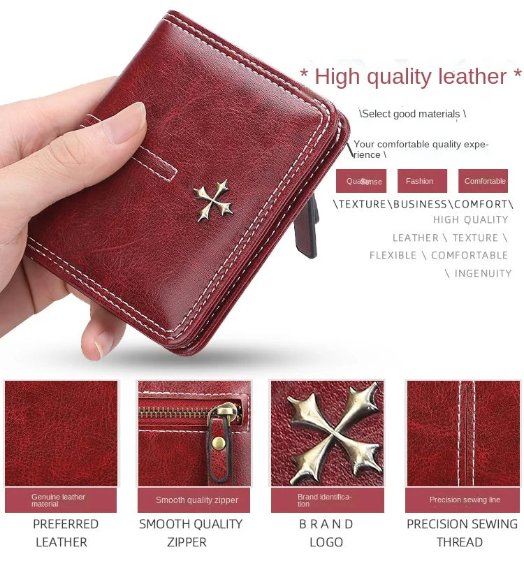 2024 Fashion Slim Women Wallets Mini Card Holder PU Leather Short Desigh High Quality Female Purse Coin Holder Women Wallets