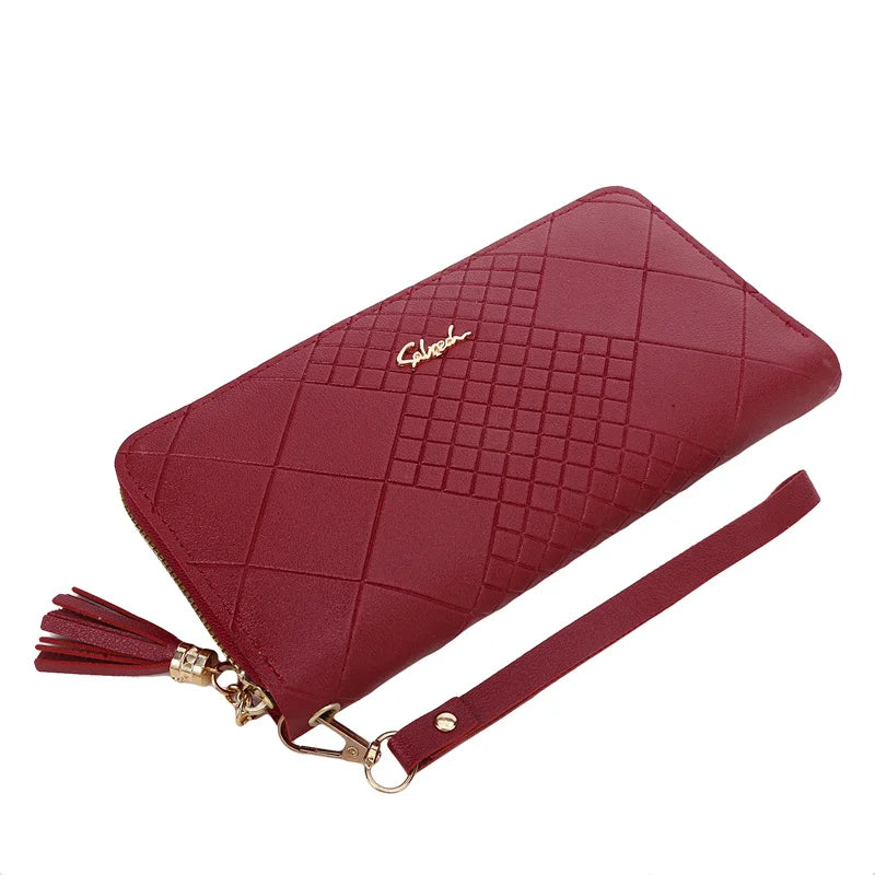 Zipper Money Coin Purse Women Card Holder Long PU Leather Clutch Wallet Large Capacity Lady Wristlet Phone HandBags Money Pocket