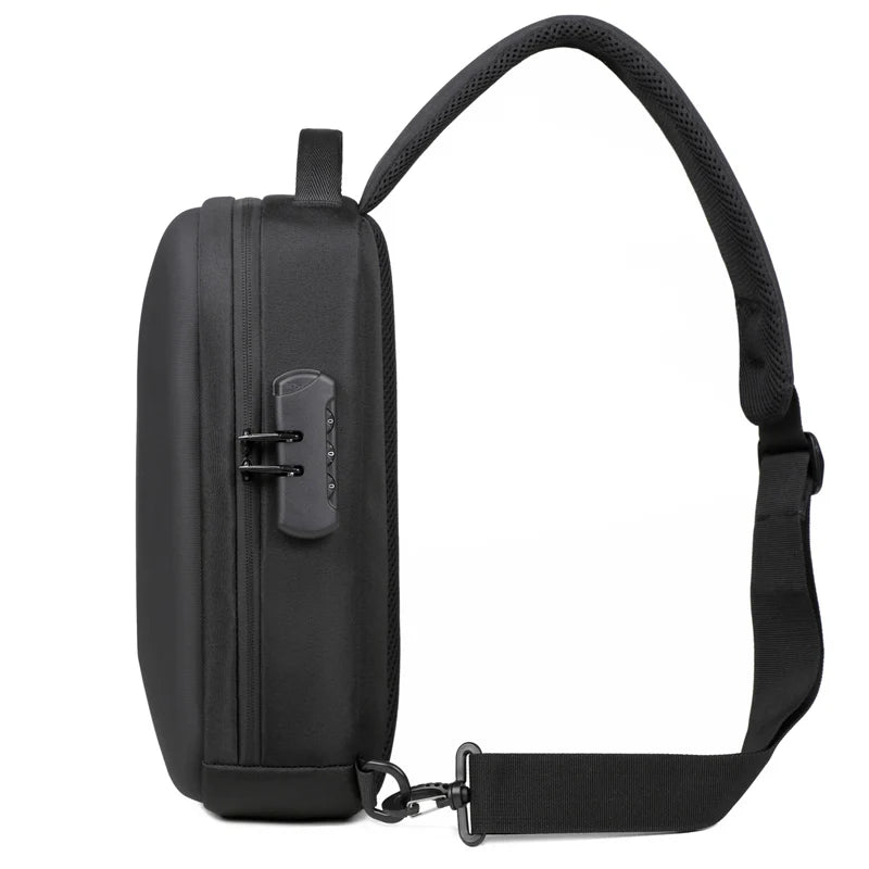 Zaini antifurto con lucchetto a combinazione con porta di ricarica USB Borsa a tracolla da viaggio per uomo d'affari di moda