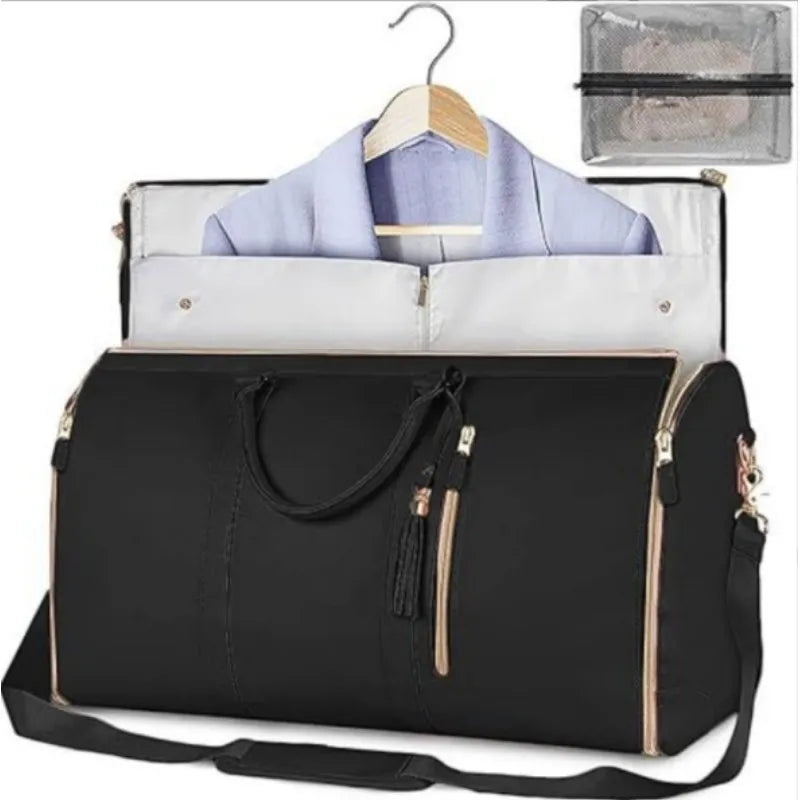 Luxy Duffle Travel Bag Large Foldable Waterproof Overnight Carry On Garment Bag 3 in 1 Hanging Suitcase Suit Weekender Travel