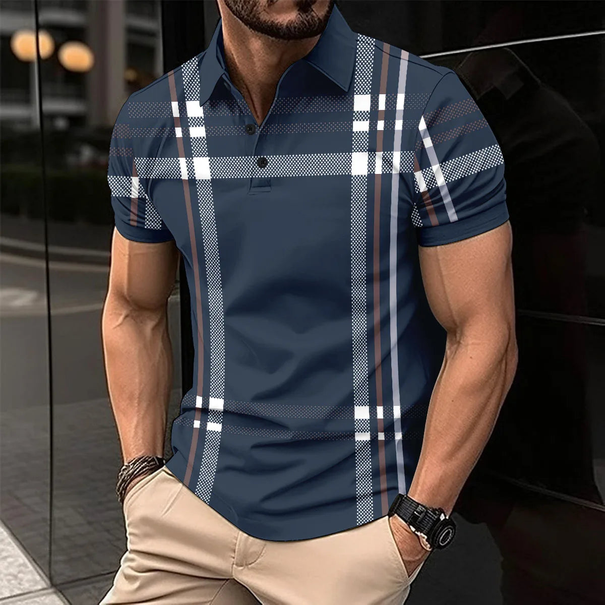 La polo a righe da uomo più venduta dell'estate, la maglietta casual da uomo comoda, la maglietta da uomo street style, il regalo perfetto per gli uomini