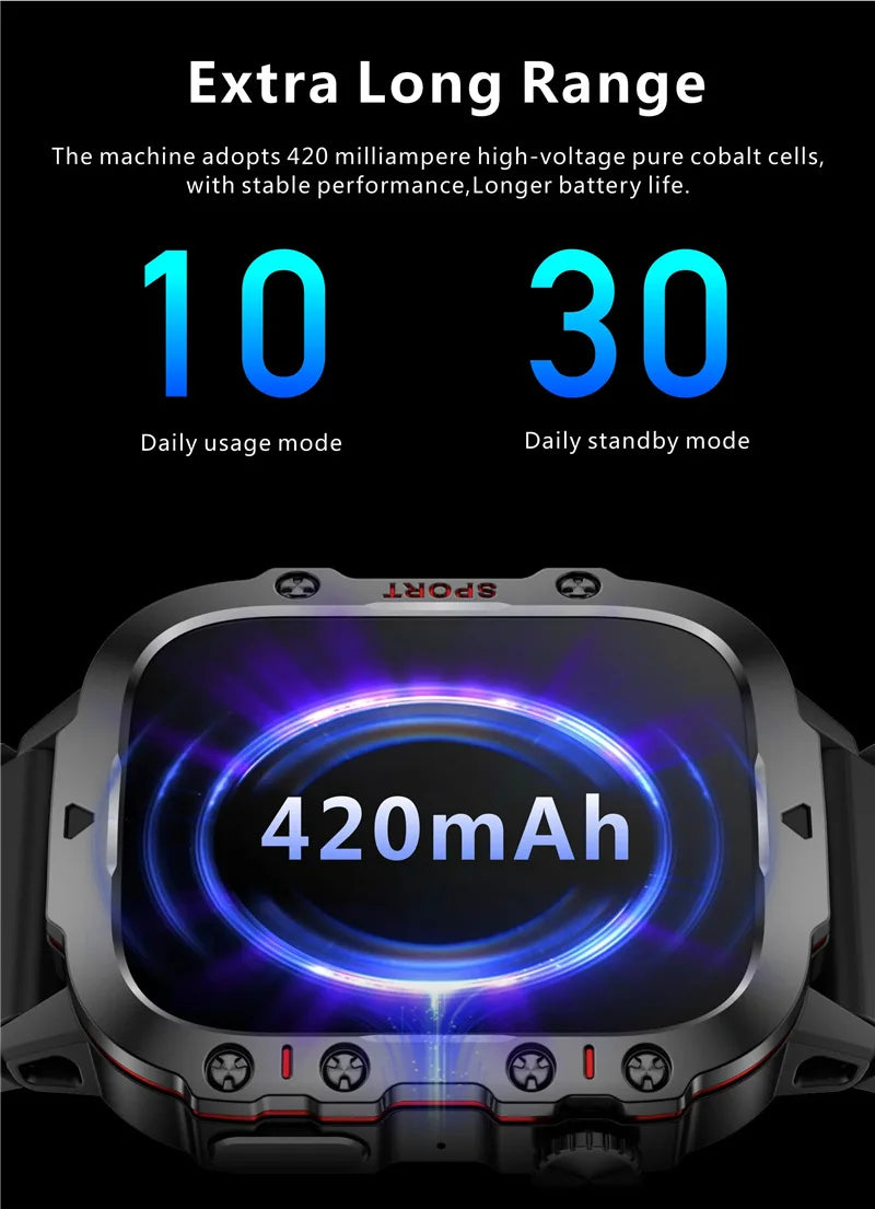 Smart Watch Sport Outdoor Chiamata Bluetooth Triplo codificatore di ossigeno nel sangue anti frequenza cardiaca 2025 SmartWatch impermeabile Android