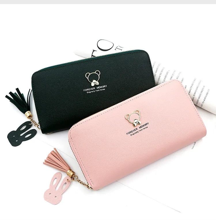 New Simple Women's Wallet Long Large Capacity Zipper Phone Bag Card Holder Female Purse Coin Pocket Wallet For Girls