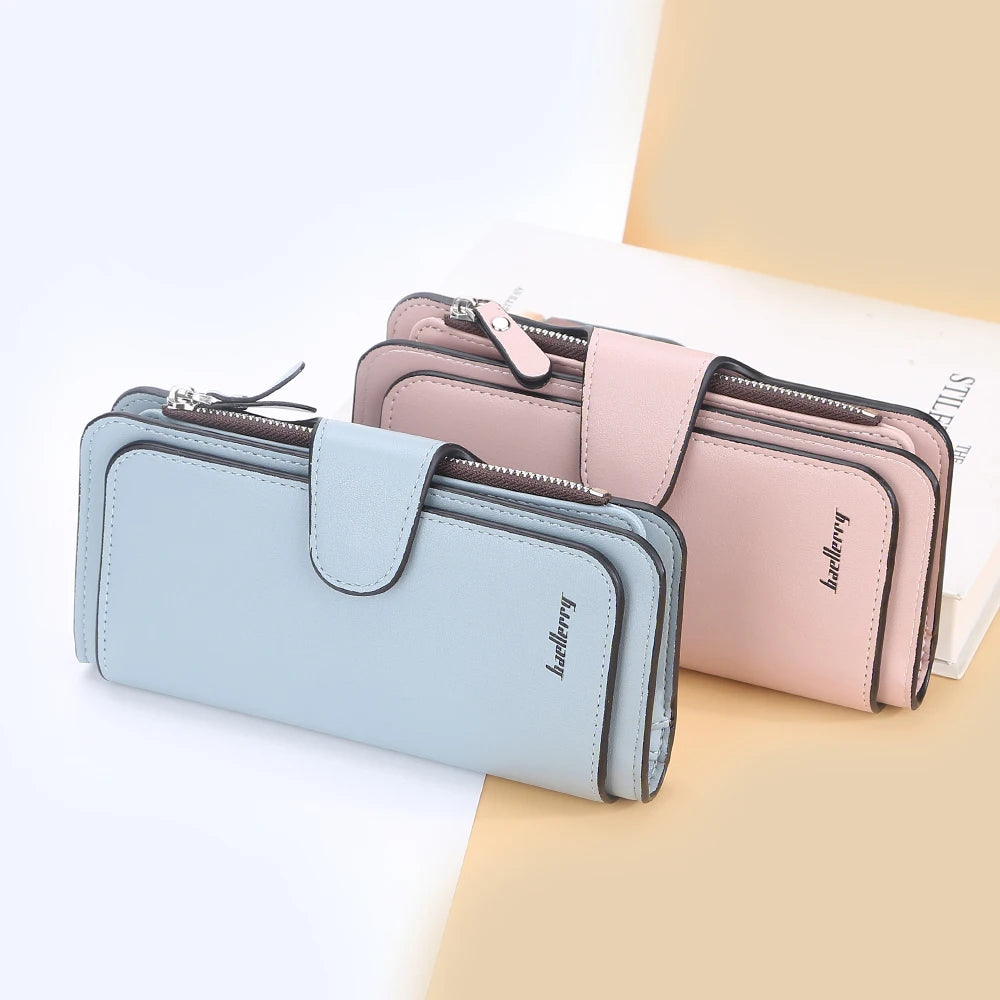 2024 Women Long Wallets Name Engraving Top Quality 15 Card Holders Classic Female Purse Zipper Brand Wallet For Women