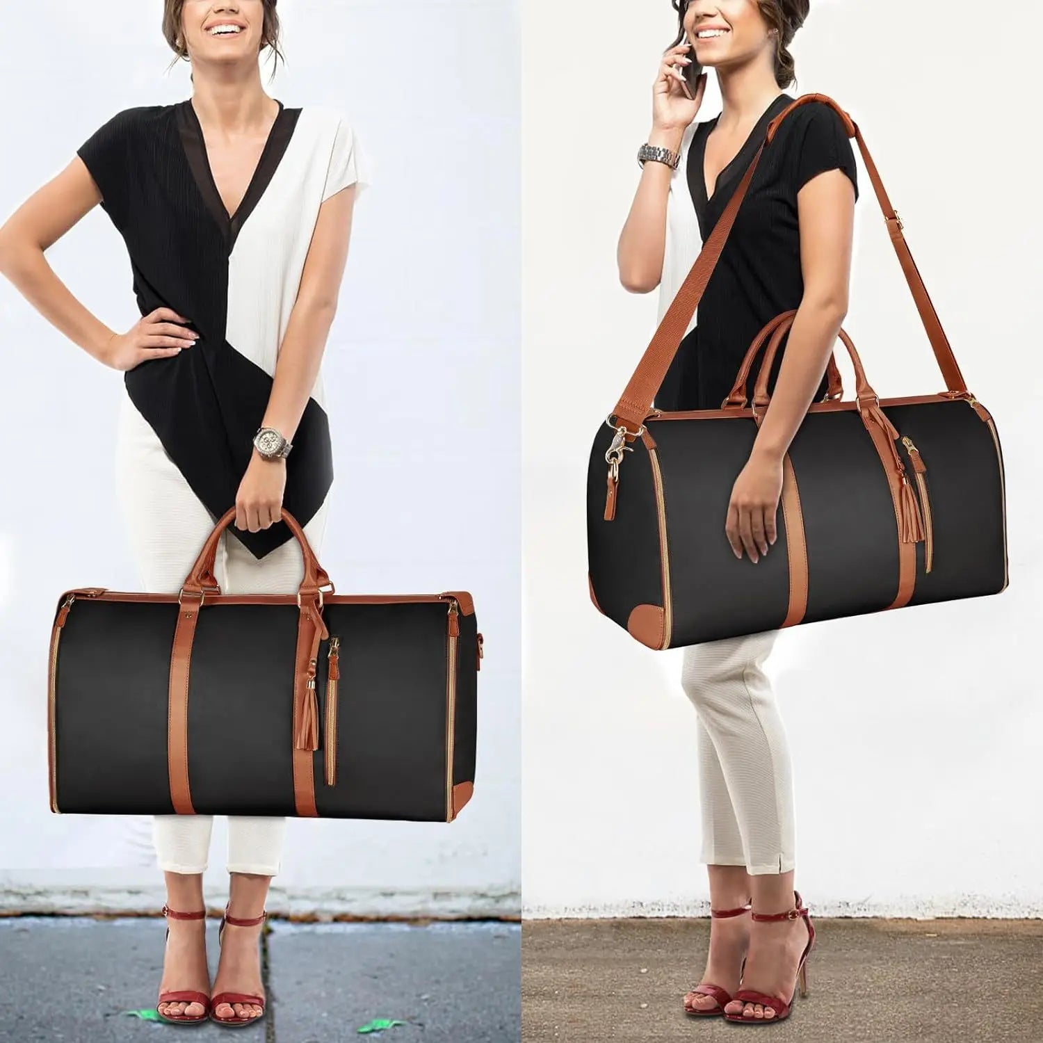 Polarshe Borsa da viaggio pieghevole da donna Borsa ad alta capacità Borsa di grandi dimensioni Borsa multifunzione pieghevole impermeabile e resistente all'usura