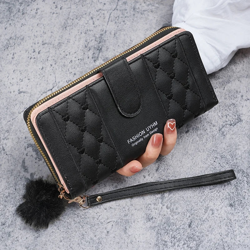 Women's wallets women's long 2024 new simple fashion single zipper large-capacity clutch bag wallet mobile phone bag tide