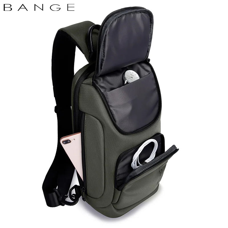 Borsa a tracolla BANGE per uomo Borse a tracolla portatile impermeabile Borsa a tracolla da viaggio per uomo da viaggio breve adatta per iPad da 9,7 pollici