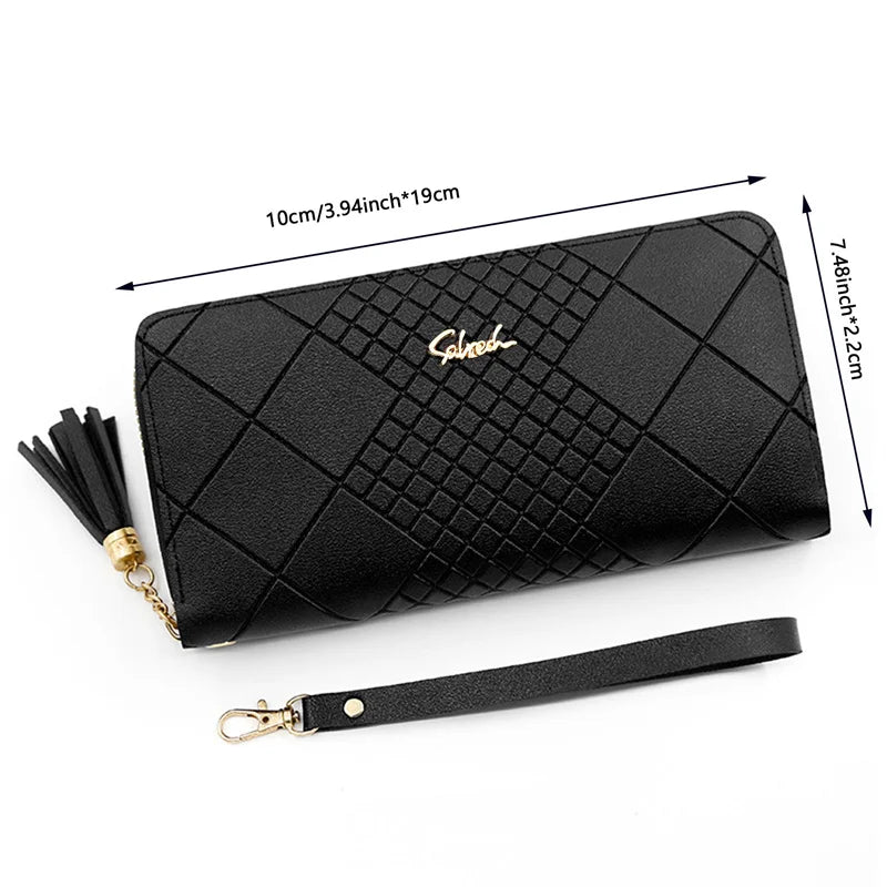 Zipper Money Coin Purse Women Card Holder Long PU Leather Clutch Wallet Large Capacity Lady Wristlet Phone HandBags Money Pocket