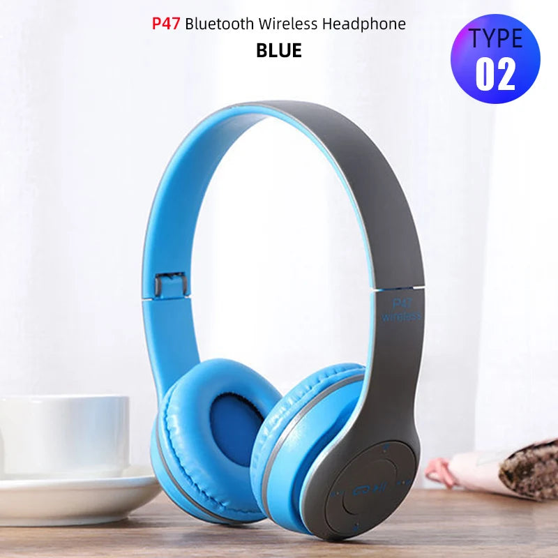 Auricolari sportivi pieghevoli HiFi Cuffie wireless Cuffie musicali Bluetooth Cuffie con bassi sopra l'orecchio con microfono Supporto scheda TF