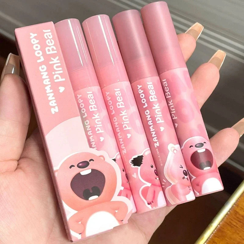 Pinkbear Mirror Lip Glaze Long Lasting Non-Stick Matte Liquid Lipstick Natural Nude Lip Makeup Beauty Maquillajes Para Mujer