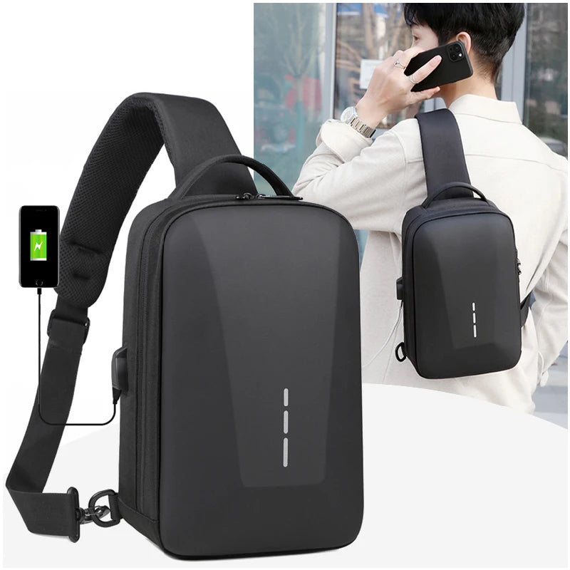 Zaini antifurto con lucchetto a combinazione con porta di ricarica USB Borsa a tracolla da viaggio per uomo d'affari di moda