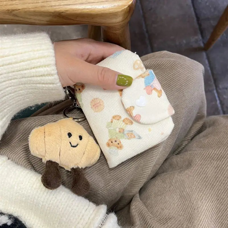 1 pezzo simpatico cartone animato portamonete porta carte per studente kawaii animale orso portafoglio porta carte dolce mini pochette portatile per ragazza