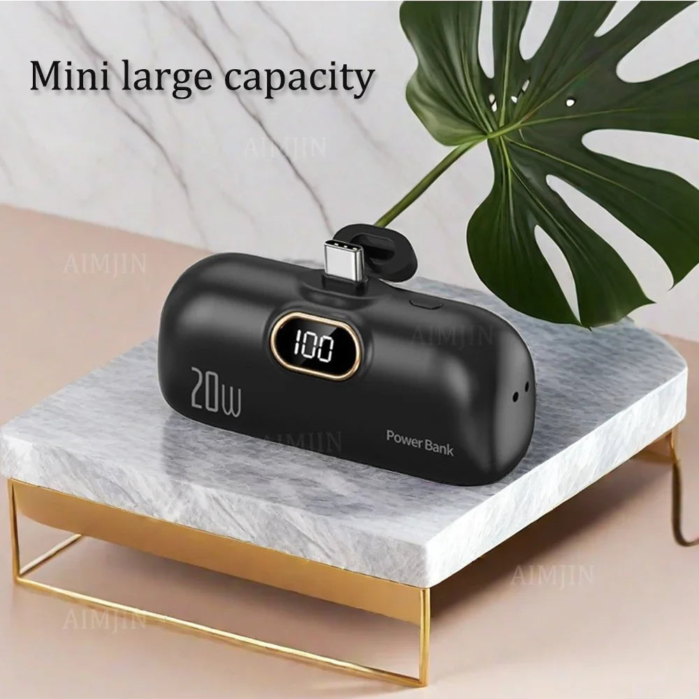 20W Nuovo Power Bank a Capsula Mini Tascabile Portatile 100000mAh Alimentazione Mobile a Ricarica Rapida