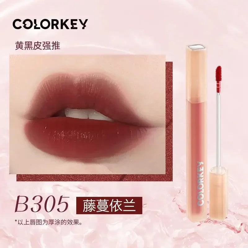 COLORKEY Cute Panda Film-forming Mirror Lipstick Long Lasting Non-Stick Velvet Matte Liquid Lipstick Beauty Lip Gloss Makeup