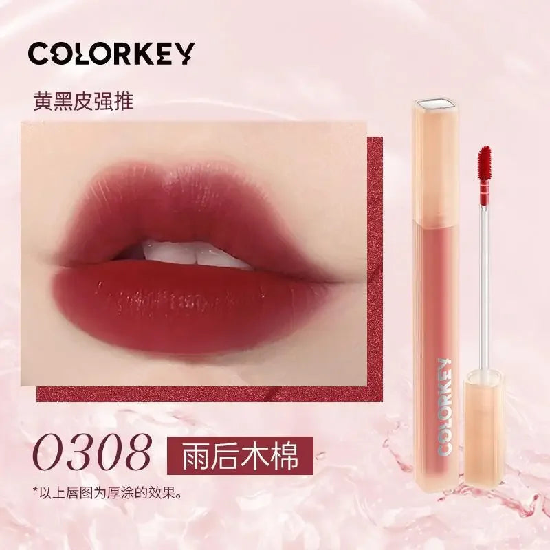 COLORKEY Cute Panda Film-forming Mirror Lipstick Long Lasting Non-Stick Velvet Matte Liquid Lipstick Beauty Lip Gloss Makeup