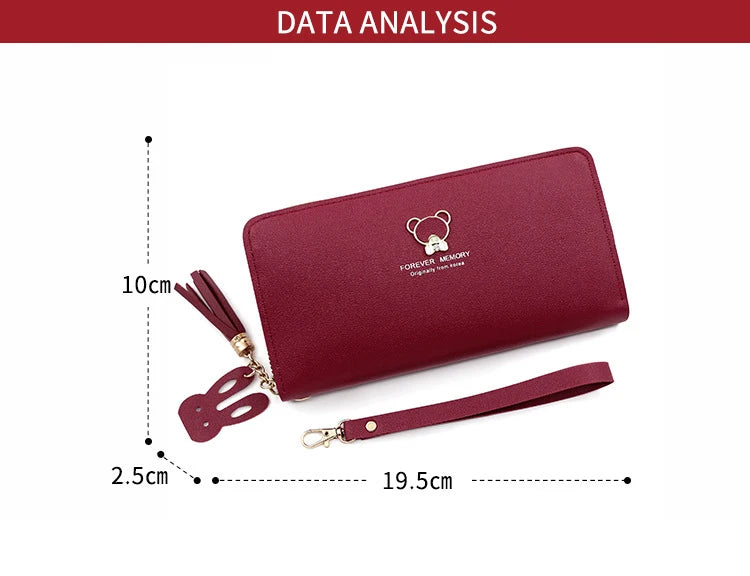 New Simple Women's Wallet Long Large Capacity Zipper Phone Bag Card Holder Female Purse Coin Pocket Wallet For Girls