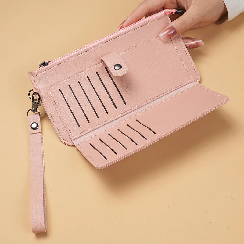 Factory direct new bag women's long multi-functional zipper multi-card clutch buckle zipper student wallet.