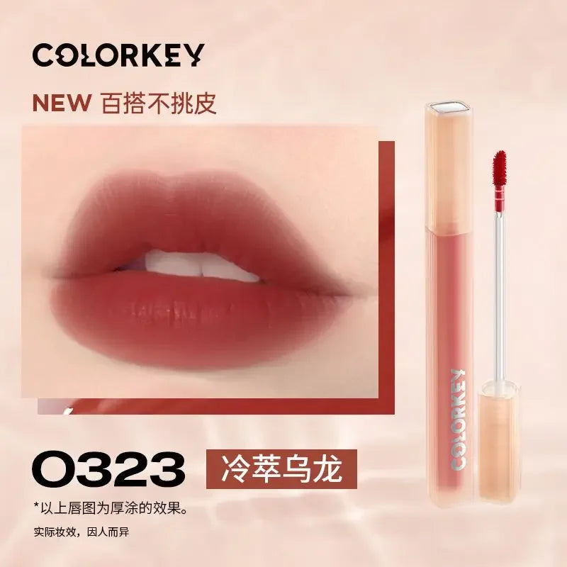 COLORKEY Cute Panda Film-forming Mirror Lipstick Long Lasting Non-Stick Velvet Matte Liquid Lipstick Beauty Lip Gloss Makeup