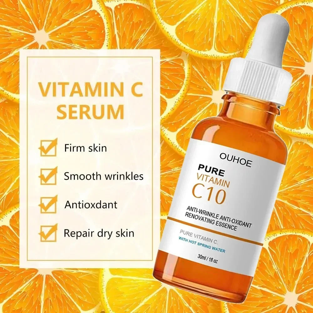 Siero viso antirughe alla vitamina C, lifting, rassodante, attenua le linee sottili, essenza anti-età, schiarente, illuminante, nutriente, cura della pelle