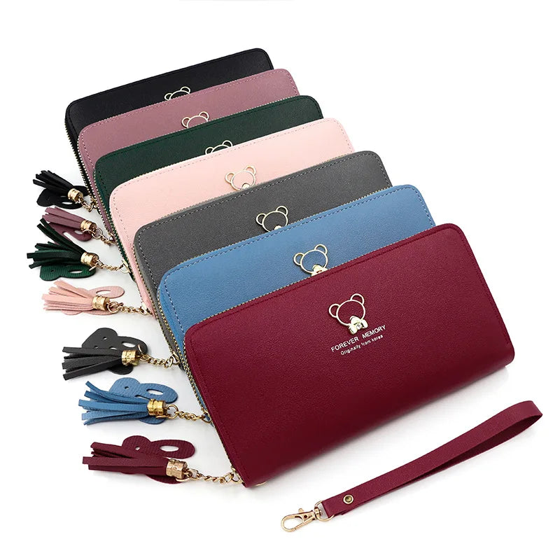 New Simple Women's Wallet Long Large Capacity Zipper Phone Bag Card Holder Female Purse Coin Pocket Wallet For Girls