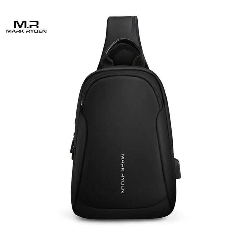 Borsa a tracolla casual impermeabile multifunzionale da uomo 2024 nuova borsa a tracolla con ricarica USB