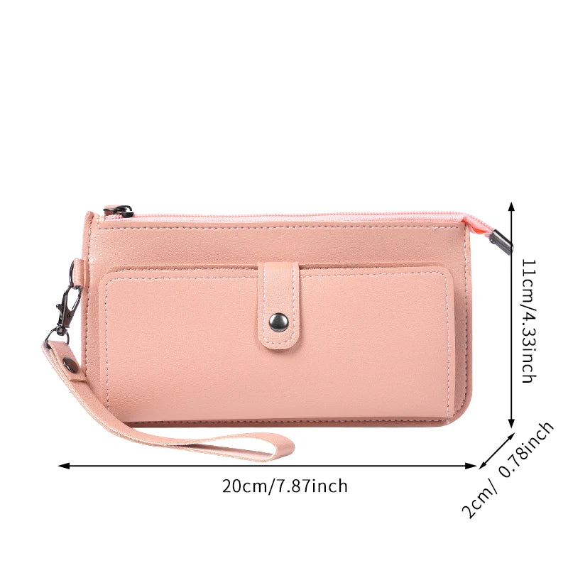 Factory direct new bag women's long multi-functional zipper multi-card clutch buckle zipper student wallet.