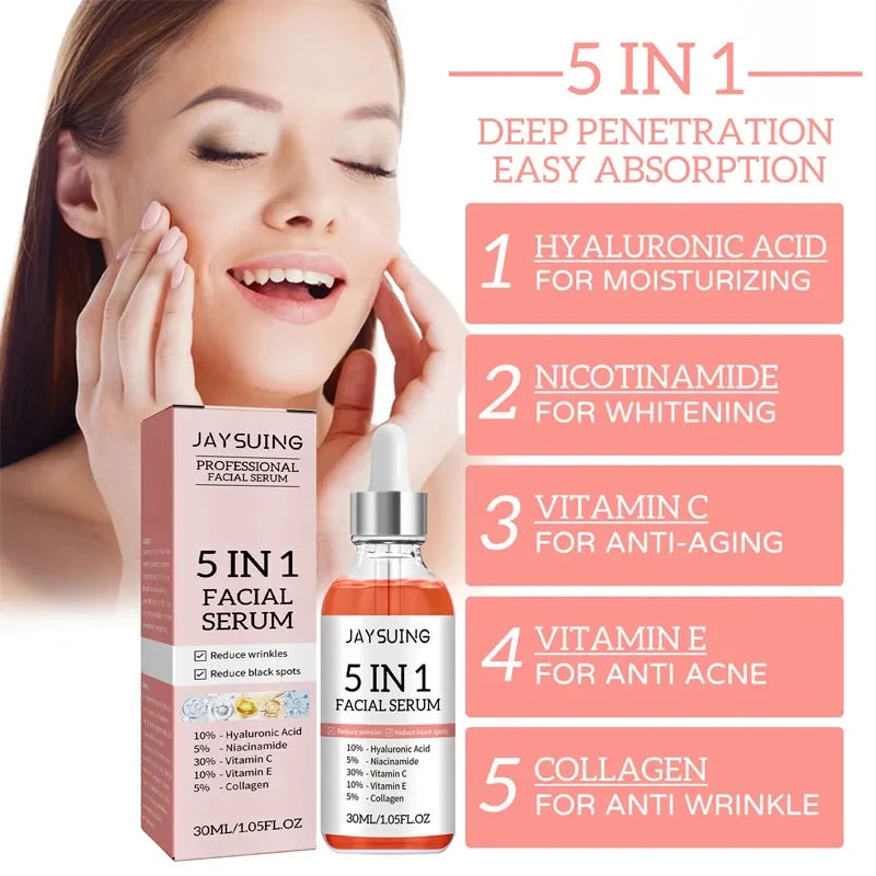 Hyaluronic Acid Wrinkle Removal Essence Niacinamide Whitening Brightening Moisturizing and Blemishes 5-in-1 Facial Care Essence