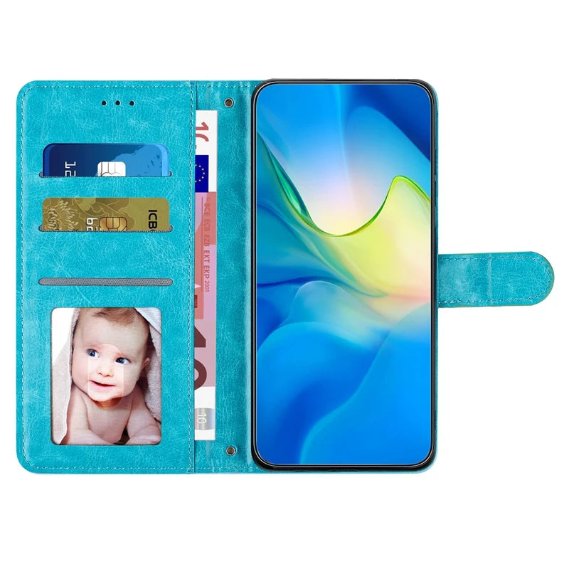 Per Huawei P smart Custodia a portafoglio con cerniera per Huawei P Smart ZP smart 2021 P smart 2020 Funda Borse protettive per telefono in pelle