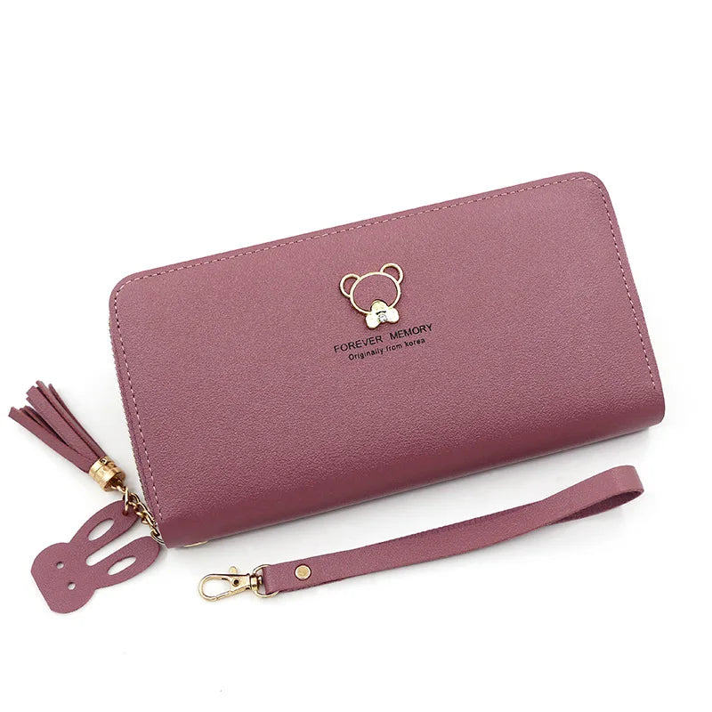 New Simple Women's Wallet Long Large Capacity Zipper Phone Bag Card Holder Female Purse Coin Pocket Wallet For Girls