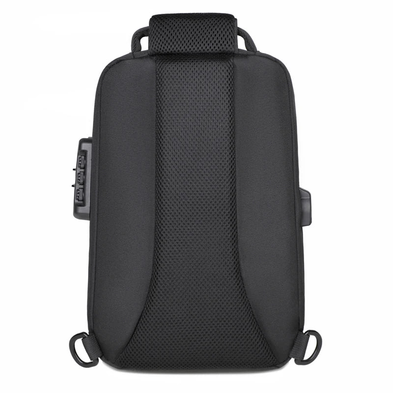 Zaini antifurto con lucchetto a combinazione con porta di ricarica USB Borsa a tracolla da viaggio per uomo d'affari di moda